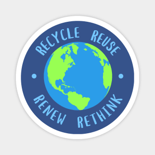 Recycle Reuse Renew Rethink Magnet